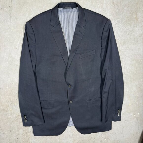 Banana Republic Blazer Marzotto Italy Wool Fabric Surgeon Cuffs Blue 44R - Picture 2 of 11